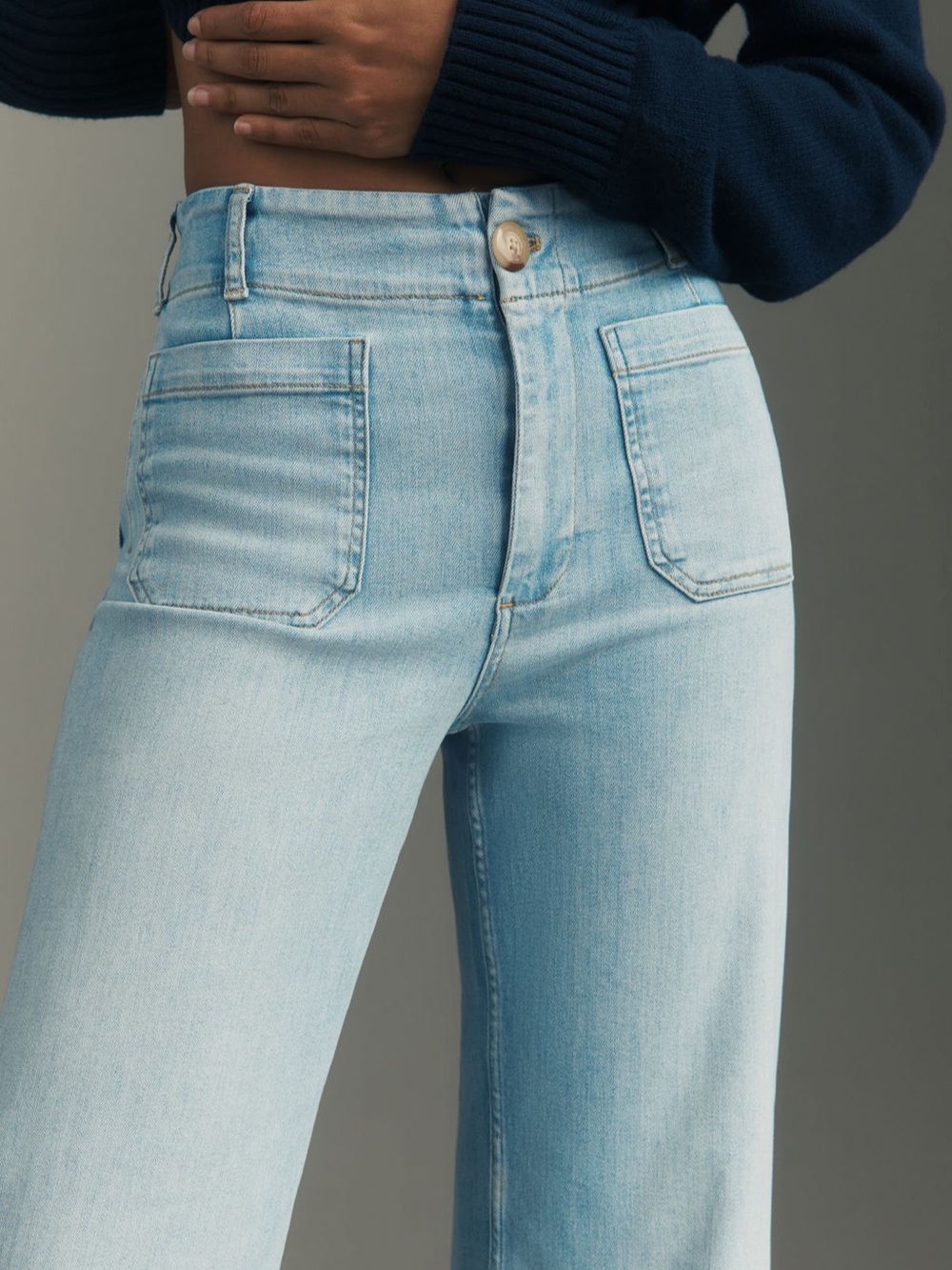 Maeve The Collette Light Wash Wide-Leg Jeans with Patch Pockets - Picture 2 of 7